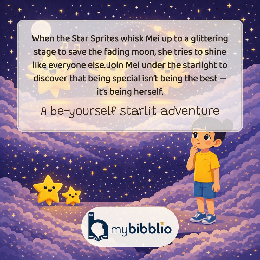 The Moonbeam Stage – Personalised Storybook — back cover (Modern Flat style)