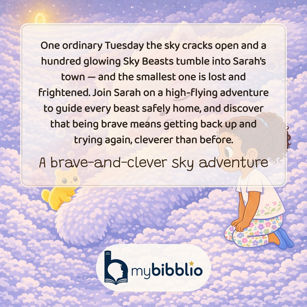 The Runaway Sky Beasts – Personalised Storybook — back cover (Modern Flat style)