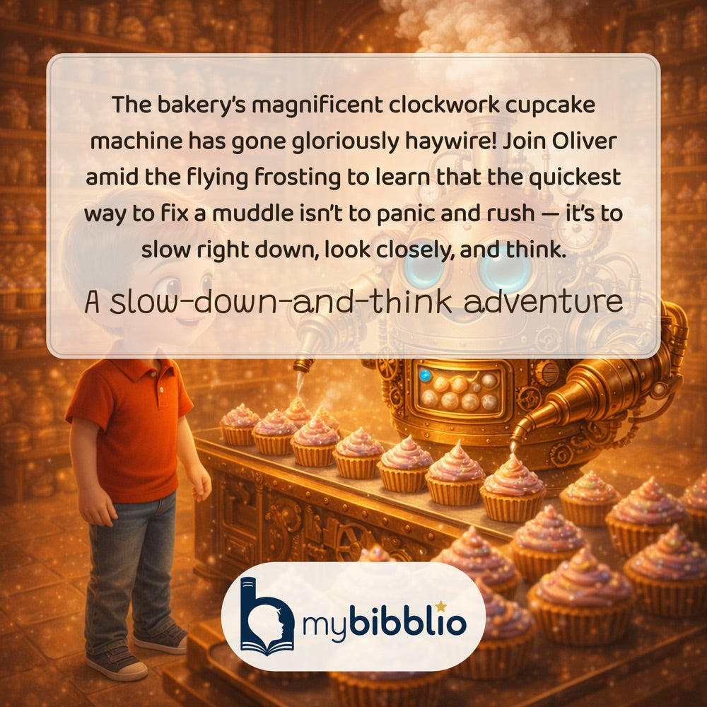 The Clockwork Cupcake Chaos – Personalised Storybook — back cover (Pixar 3D style)