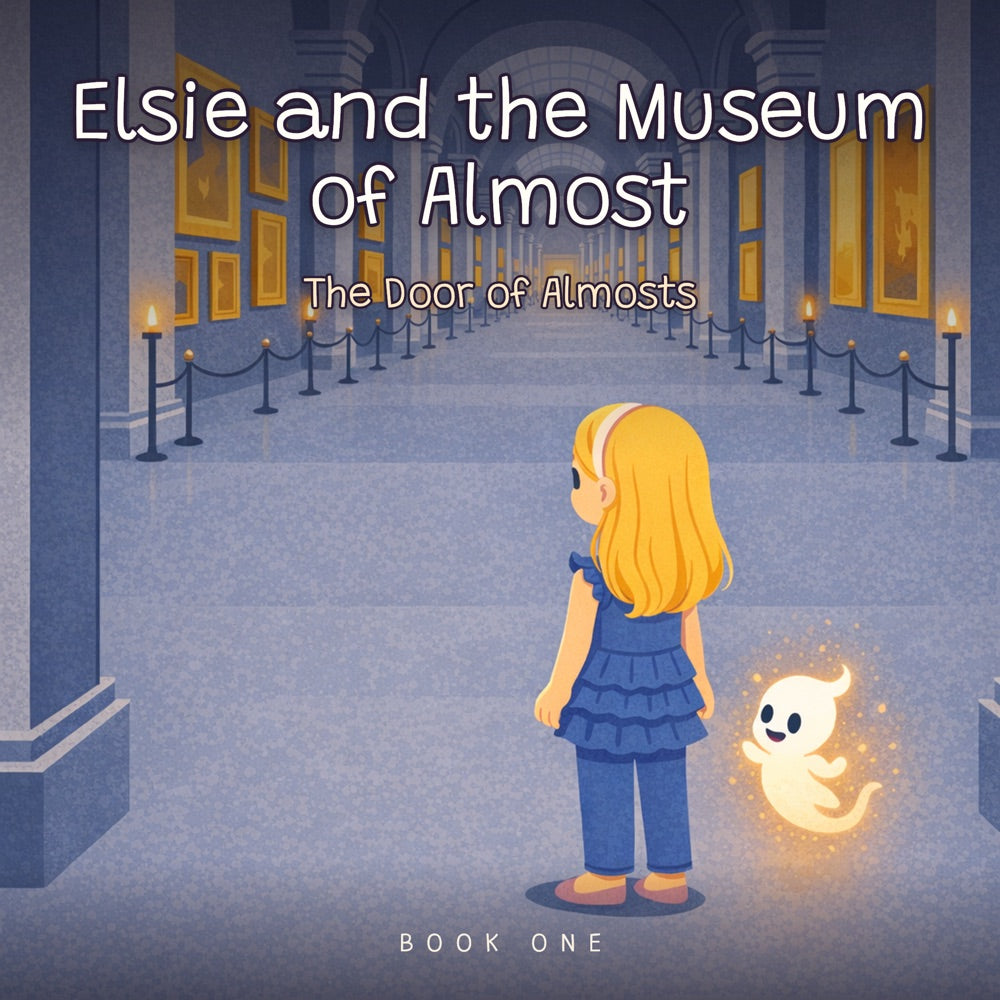 Museum of Almost · Book One – The Door of Almosts — front cover (Modern Flat style)
