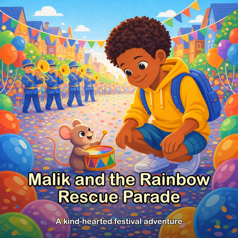 The Rainbow Rescue Parade – Personalised Storybook — front cover (Modern Flat style)