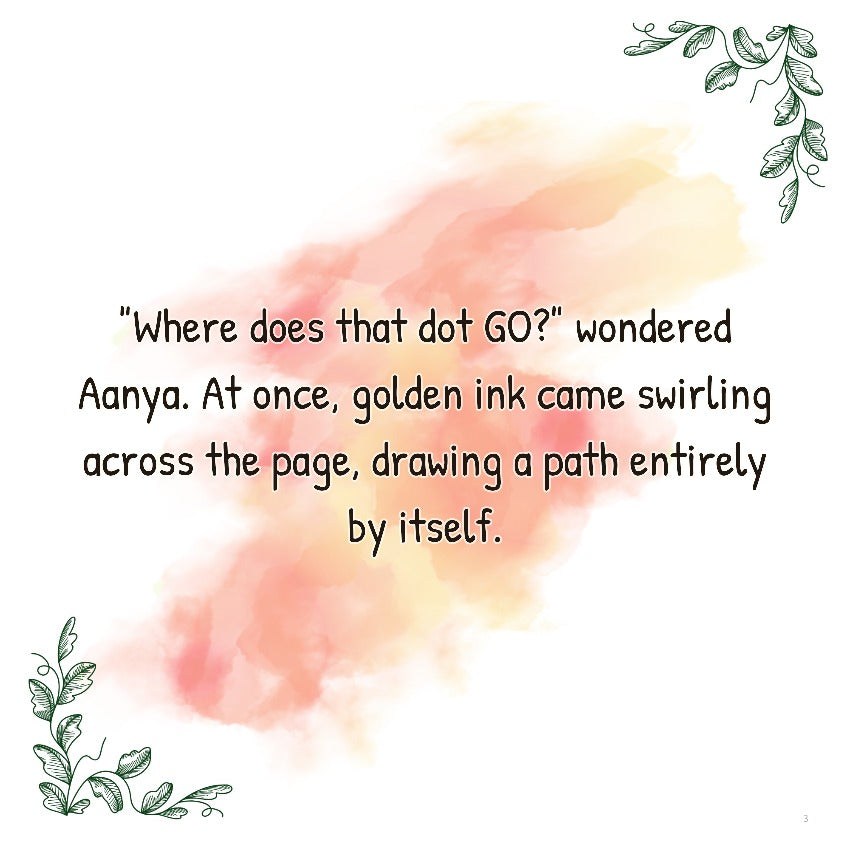 Aanya and the Map That Drew Itself — scene three text (Pixar 3D style)