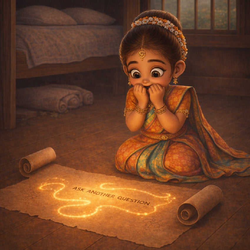 Aanya and the Map That Drew Itself — scene four illustration (Pixar 3D style)