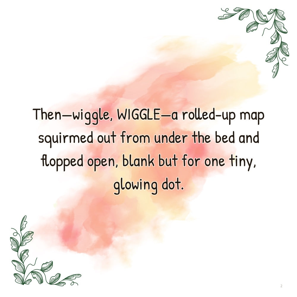 The Map That Drew Itself – Personalised Storybook — scene two text (Modern Flat style)