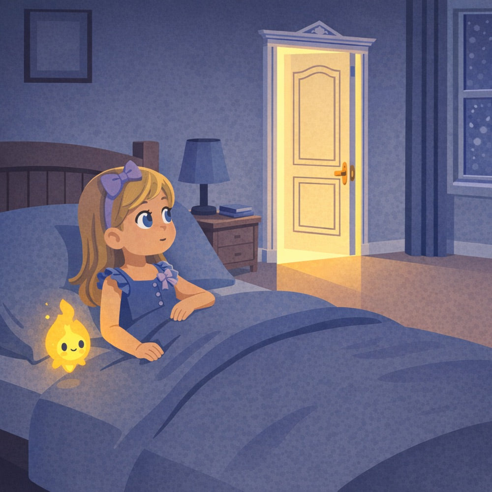 Museum of Almost · Book One – The Door of Almosts — scene two illustration (Modern Flat style)