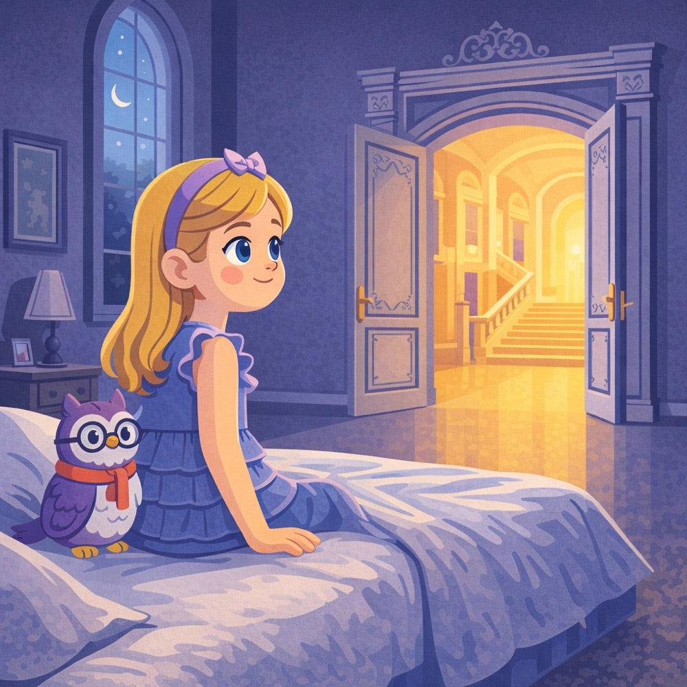 Museum of Almost · Book Two – The Ones Who Only Watched — scene one illustration (Modern Flat style)