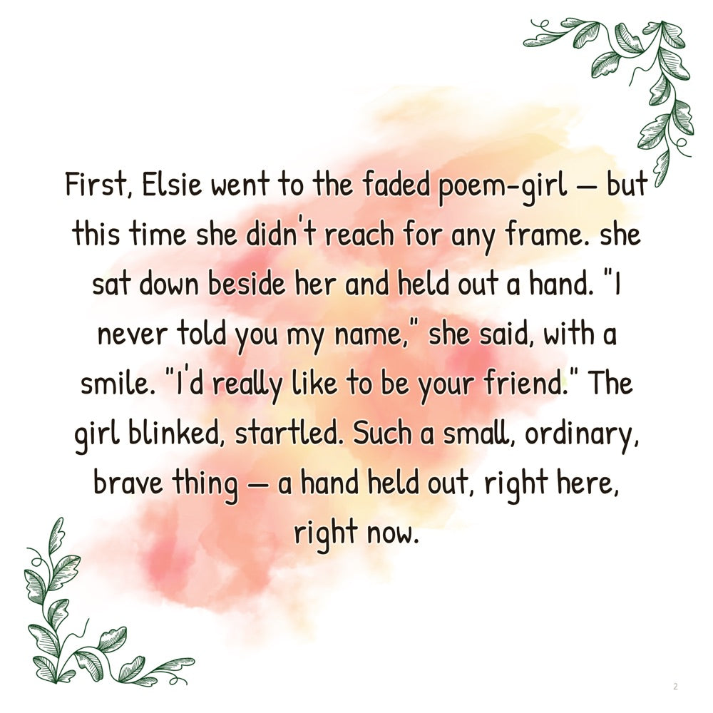 Museum of Almost · Book Three – The Hello Never Said — scene two text (Modern Flat style)