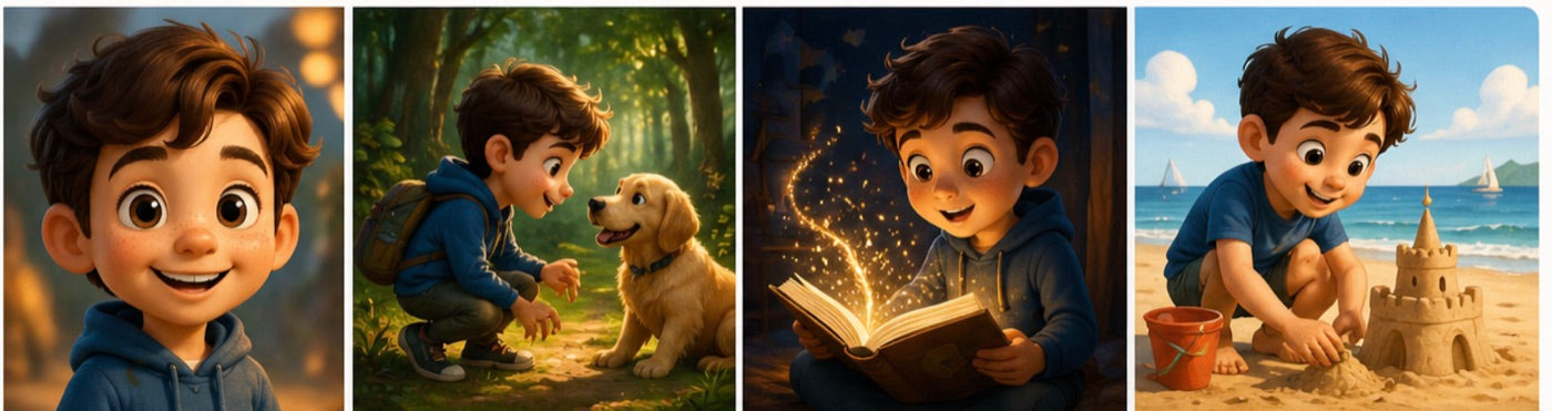 Examples of the 3D storybook style