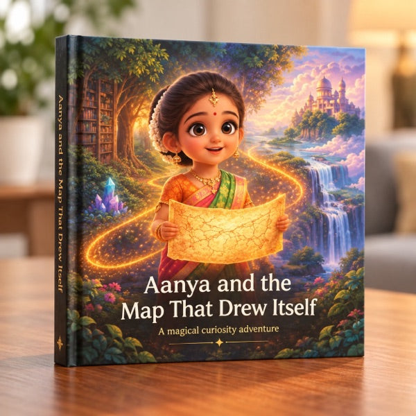 The same child's finished personalised book, printed and ready